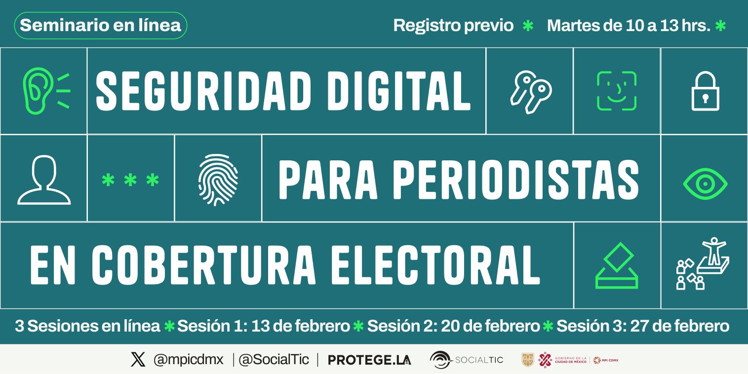 seminario en línea, seguridad digital para cobertura electoral